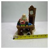 1997 Howard Miller Making Toys For Good Girls and Boys Santa Clock Figurine With Box