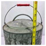 Vintage Igloo Galvanized Metal Water Cooler Drink Dispenser With Lid and Paperwork