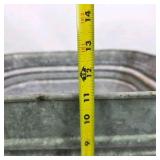 Galvanized Square Wash Tub Planter Farmhouse Metal Storage Bin