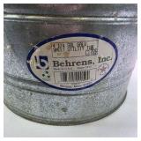 Lot of 3 Behrens Galvanized Metal Utility Buckets Farmhouse Planters