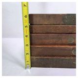 Lot of 6 Vintage Wood Spirit Levels Carpenter Tool Pieces