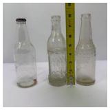 Lot of Vintage Clear Glass Soda Bottles Dr Pepper Pepsi Royal Crown Orange Crush