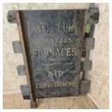 Vintage Ford Model A Side Panel Waterbury Seamless Furnace Advertising