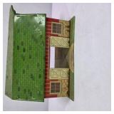 Vintage Lazy-Day Farm Tin Litho Barn Toy Building with Green Roof