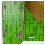 Vintage Lazy-Day Farm Tin Litho Barn Toy Building with Green Roof