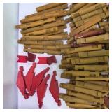 Vintage Toy Lincoln Log Style Building Pieces with Barrel