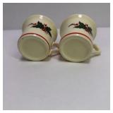 Christmas Tree Ceramic Tea Set With Teapot Creamer and Cups