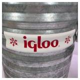 Vintage Igloo Galvanized Metal Drinking Water Cooler With Milapaco Portion Cups