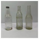 Lot of Vintage Clear Glass Soda Bottles Dr Pepper Pepsi Royal Crown Orange Crush