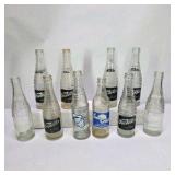 Lot of Clear Glass ACL Soda Bottles Sun Crest NuGrape Nesbitt’s Mascot