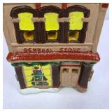 Vintage Lighted Miniature Christmas Village General Store With Box