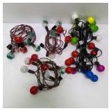 Lot of Vintage Christmas String Lights and Replacement Bulbs