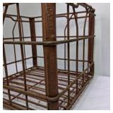 Lot of 3 Vintage Wire Milk Crates and Enamel Metal Pan