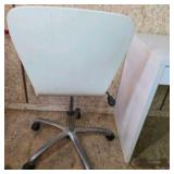 White Desk with Drawer and Two Swivel Chairs Lot