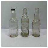 Lot of Vintage Clear Glass Soda Bottles Dr Pepper Pepsi Royal Crown Orange Crush