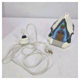 Lighted Miniature Christmas Village House Blue Snow Cottage With Box