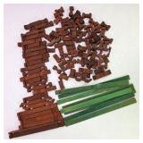Vintage American Logs Toy Building Set with Tube Container