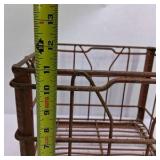 Lot of 3 Vintage Wire Milk Crates and Enamel Metal Pan