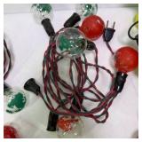 Lot of Vintage Christmas String Lights and Replacement Bulbs
