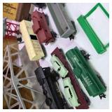 Vintage Marx Electric Train Set Lot with Cars, Track, Bridge, Station, and Accessories
