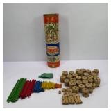 Lot of Vintage Tinkertoy Building Sets with Tubes and Instructions