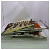 Pair of Vintage Folding Lawn Chairs with Woven Webbing