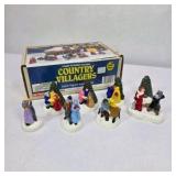Vintage Country Villagers Figurine Set With Box
