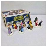 Vintage Country Villagers Figurine Set With Box