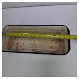 Lot of 3 Vintage Wire Milk Crates and Enamel Metal Pan