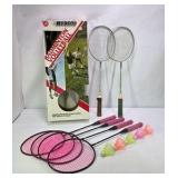 Regent Badminton Volleyball Outdoor Game Set with Rackets and Shuttlecocks