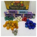 Lot of Vintage Christmas String Lights and Replacement Bulbs