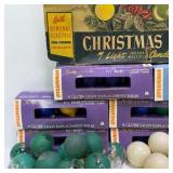 Lot of Vintage Christmas String Lights and Replacement Bulbs
