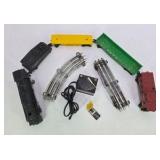 Vintage Marx Electric Train Set Lot with Track, Cars, Locomotive, and Transformer