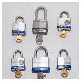 Padlock Lot – Set of 6 Locks with Keys