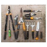 Fiskars Garden Tool Lot – Assorted Yard & Gardening Tools