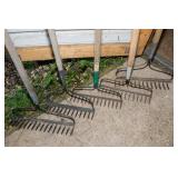 Set of 5 Garden Rakes