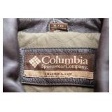 Title: Columbia Dark Brown Leather Jacket – XL