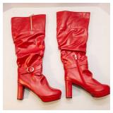 Red Cosplay Heeled Boots – Size 48