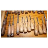 Assorted Chisels & Wood Carving Tools