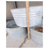 Galvanized Metal Wash Tubs (Lot of 3)