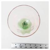 Vintage Watermelon Glass Champagne Coupe With Uranium Stem
