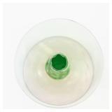 Vintage Watermelon Glass Champagne Coupe With Uranium Stem