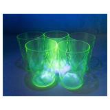 Uranium Glass Tumbler Set (Lot of 5)