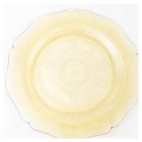 Vintage Federal Glass Spoke Pattern Amber Yellow Plates (Lot of 2)