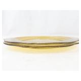 Vintage Federal Glass Spoke Pattern Amber Yellow Plates (Lot of 2)