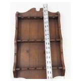 Vintage Wooden Spoon Rack Display Holder 18-Slot Wall-Mounted