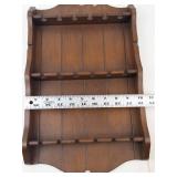 Vintage Wooden Spoon Rack Display Holder 18-Slot Wall-Mounted