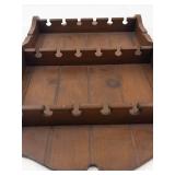 Vintage Wooden Spoon Rack Display Holder 18-Slot Wall-Mounted