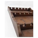 Vintage Wooden Spoon Rack Display Holder 18-Slot Wall-Mounted