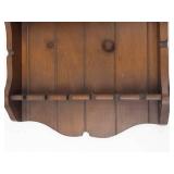 Vintage Wooden Spoon Rack Display Holder 18-Slot Wall-Mounted